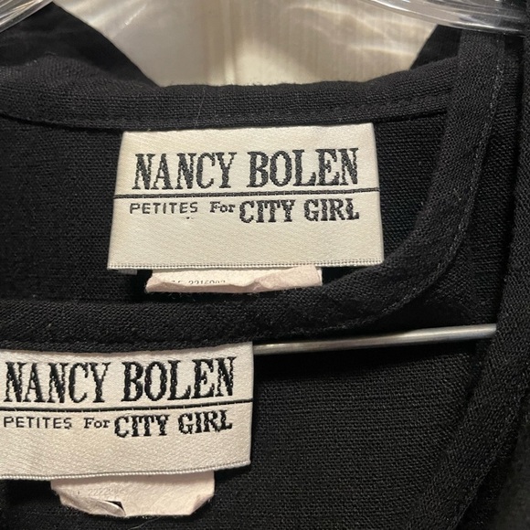VINTAGE Two Piece Nancy Bolen City Girl Black Animal Jacket and Tank Size L - Picture 2 of 12